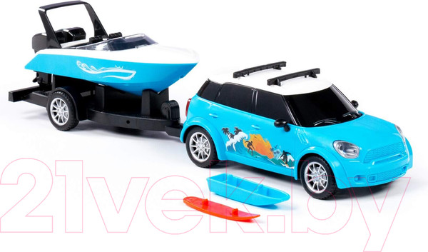 Изображение товара Автомобиль игрушечный Полесье Круиз с катером на прицепе / 92496