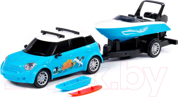 Изображение товара Автомобиль игрушечный Полесье Круиз с катером на прицепе / 92496