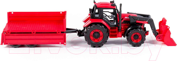 Изображение товара Трактор игрушечный Полесье Belarus с погрузчиком и бортовым прицепом / 91871