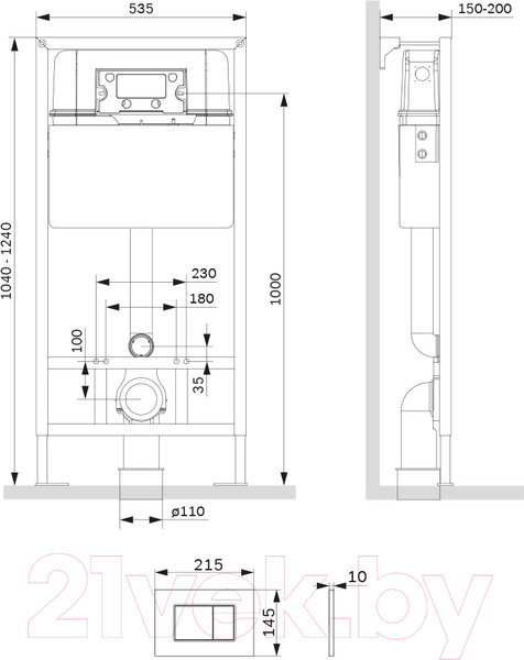 Изображение товара Инсталляция для унитаза AM.PM Pro C I012707.0238