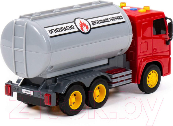 Изображение товара Автомобиль игрушечный Полесье МАЗ с цистерной со звуком и светом / 94063 (инерционный)