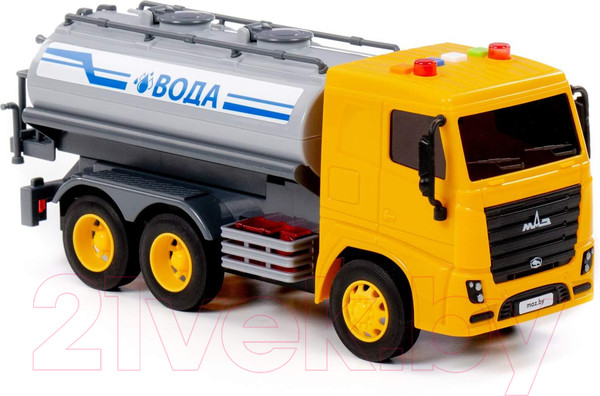 Изображение товара Автомобиль игрушечный Полесье МАЗ Поливочный со светом и звуком / 94100 (инерционный)