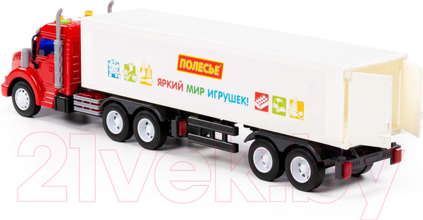 Изображение товара Трейлер игрушечный Полесье Профи Тягач с полуприцепом со светом и звуком / 93462 (инерционный)