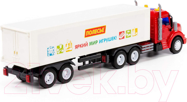 Изображение товара Трейлер игрушечный Полесье Профи Тягач с полуприцепом со светом и звуком / 93462 (инерционный)