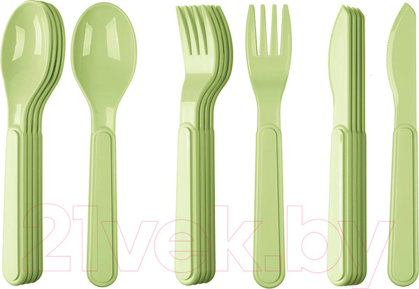 Изображение товара Набор пластиковой посуды Idi Land 221135520/04 (25пр, салатовый)