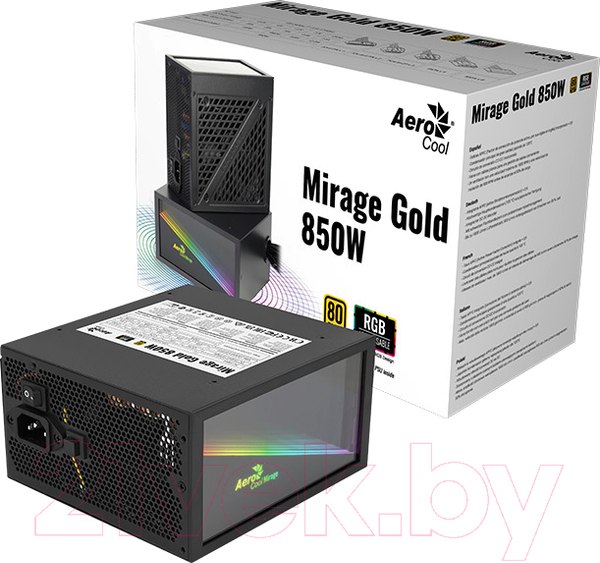 Изображение товара Блок питания для компьютера AeroCool Mirage Gold 650W