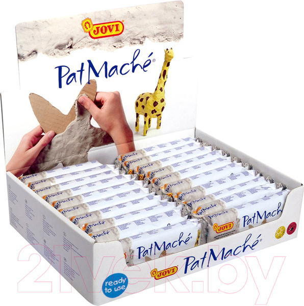 Изображение товара Пластилин скульптурный Jovi Папье-маше 380 (680г, серый)