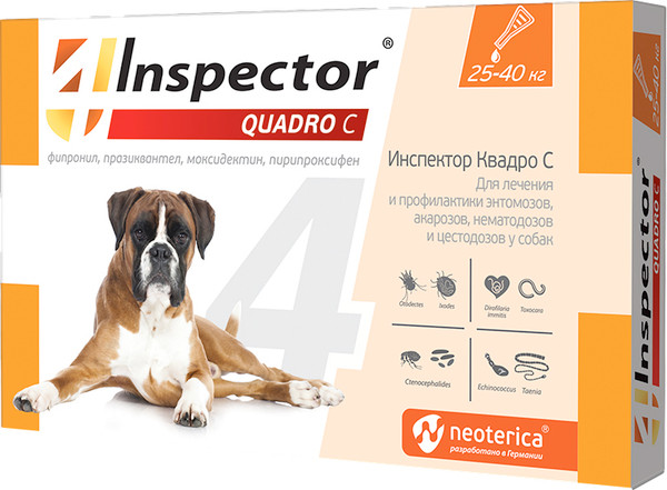 Изображение товара Капли от паразитов INSPECTOR Quadro для собак 25-40кг / I307