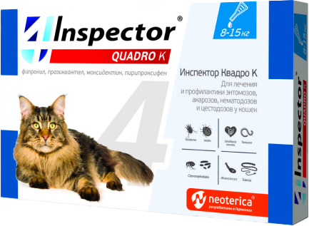 Изображение товара Капли от паразитов INSPECTOR Quadro для кошек 8-15кг / I303