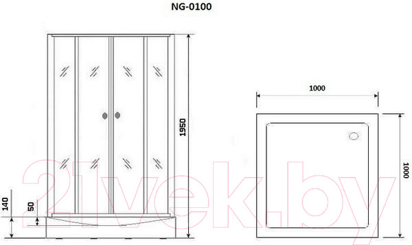 Изображение товара Душевой уголок Niagara NG-0100-14 100x100 (прозрачное стекло)