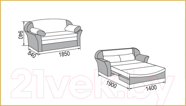 Изображение товара Диван Bravo Мебель Рик 1400 (Iris Latte/Iris Cappuccion)