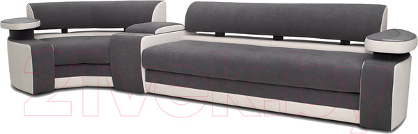 Изображение товара Диван угловой Петрамебель Марсель правый (серый велюр/велюр белый)