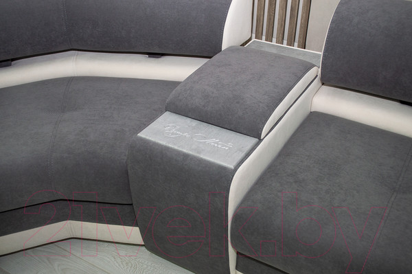 Изображение товара Диван угловой Петрамебель Марсель правый (серый велюр/велюр белый)