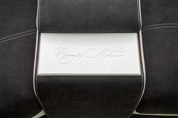 Изображение товара Диван угловой Петрамебель Марсель правый (темно-серый иск.замша/велюр белый)