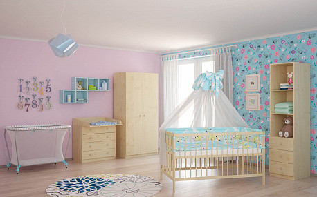 Изображение товара Детская кроватка Polini Kids Simple 101 / 0003022 (натуральный)