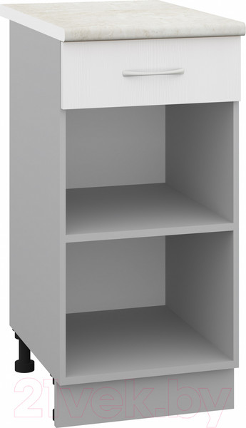 Изображение товара Шкаф-стол кухонный Кортекс-мебель Корнелия Лира НШ40р1ш (белый/королевский опал)