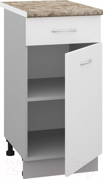 Изображение товара Шкаф-стол кухонный Кортекс-мебель Корнелия Лира НШ40р1ш (белый/мадрид)