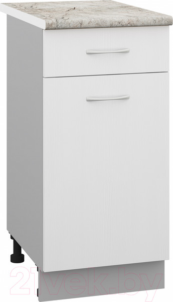 Изображение товара Шкаф-стол кухонный Кортекс-мебель Корнелия Лира НШ40р1ш (белый/марсель)