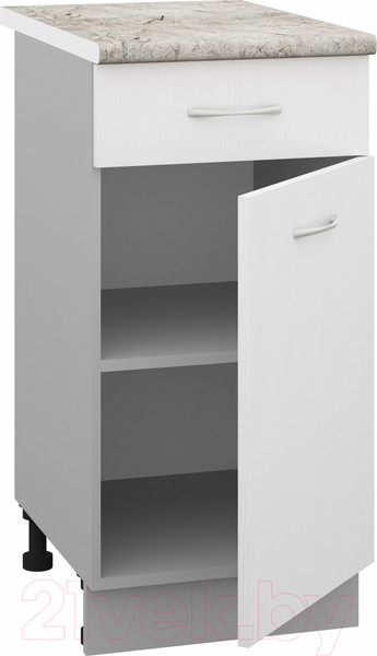 Изображение товара Шкаф-стол кухонный Кортекс-мебель Корнелия Лира НШ40р1ш (белый/марсель)