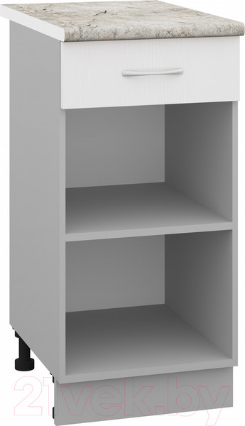 Изображение товара Шкаф-стол кухонный Кортекс-мебель Корнелия Лира НШ40р1ш (белый/марсель)