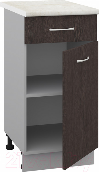 Изображение товара Шкаф-стол кухонный Кортекс-мебель Корнелия Лира НШ40р1ш (венге/королевский опал)