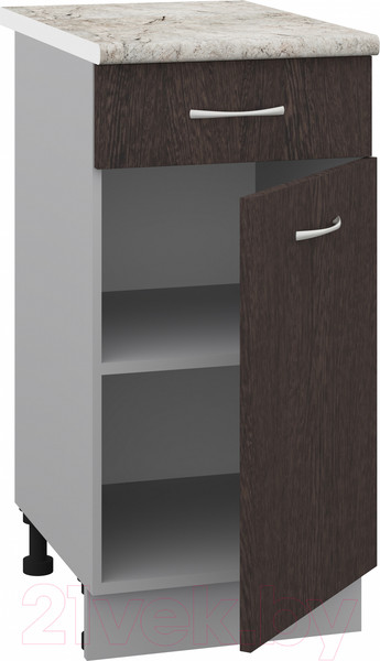 Изображение товара Шкаф-стол кухонный Кортекс-мебель Корнелия Лира НШ40р1ш (венге/марсель)