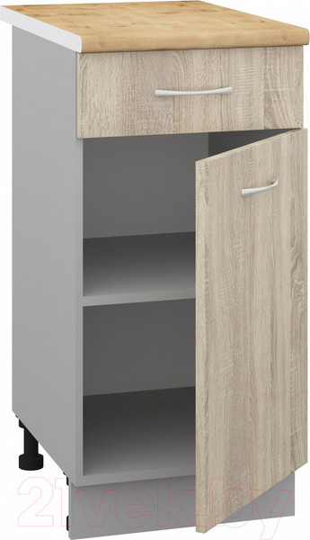 Изображение товара Шкаф-стол кухонный Кортекс-мебель Корнелия Лира НШ40р1ш (дуб сонома/дуб бунратти)