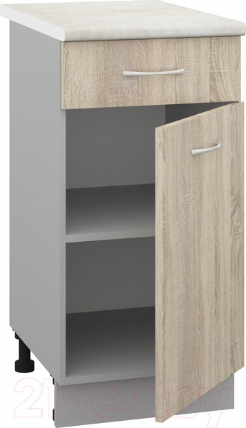 Изображение товара Шкаф-стол кухонный Кортекс-мебель Корнелия Лира НШ40р1ш (дуб сонома/королевский опал)
