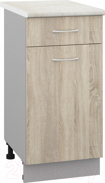 Изображение товара Шкаф-стол кухонный Кортекс-мебель Корнелия Лира НШ40р1ш (дуб сонома/королевский опал)