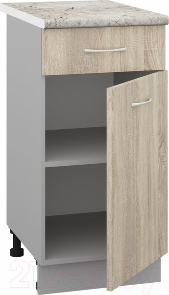 Изображение товара Шкаф-стол кухонный Кортекс-мебель Корнелия Лира НШ40р1ш (дуб сонома/марсель)