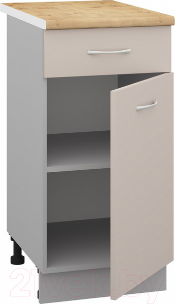 Изображение товара Шкаф-стол кухонный Кортекс-мебель Корнелия Лира НШ40р1ш (капучино/дуб бунратти)
