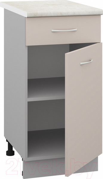 Изображение товара Шкаф-стол кухонный Кортекс-мебель Корнелия Лира НШ40р1ш (капучино/королевский опал)