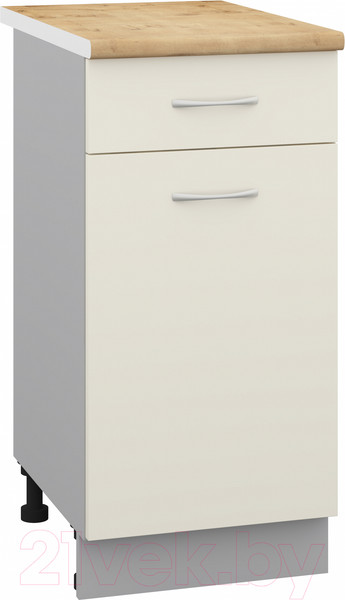 Изображение товара Шкаф-стол кухонный Кортекс-мебель Корнелия Лира НШ40р1ш (крем/дуб бунратти)