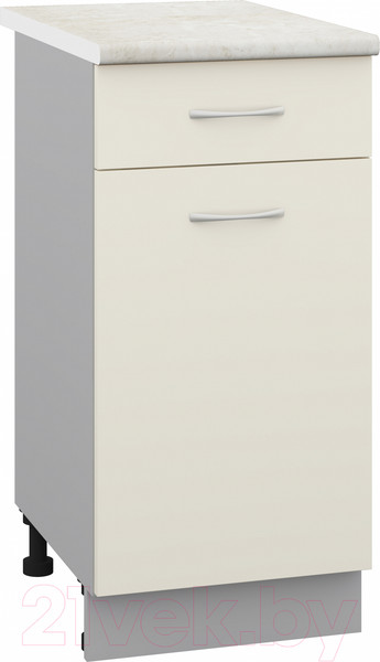 Изображение товара Шкаф-стол кухонный Кортекс-мебель Корнелия Лира НШ40р1ш (крем/королевский опал)