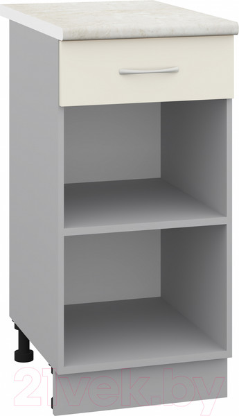 Изображение товара Шкаф-стол кухонный Кортекс-мебель Корнелия Лира НШ40р1ш (крем/королевский опал)