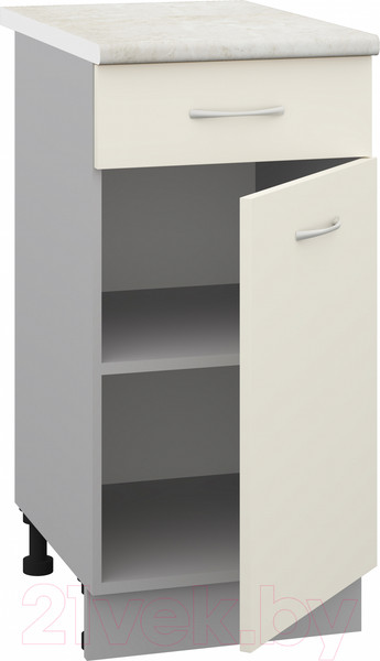 Изображение товара Шкаф-стол кухонный Кортекс-мебель Корнелия Лира НШ40р1ш (крем/королевский опал)
