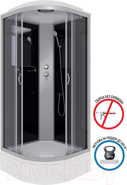 Изображение товара Душевая кабина Niagara NG-3502-14 100x100 (тонированное стекло)