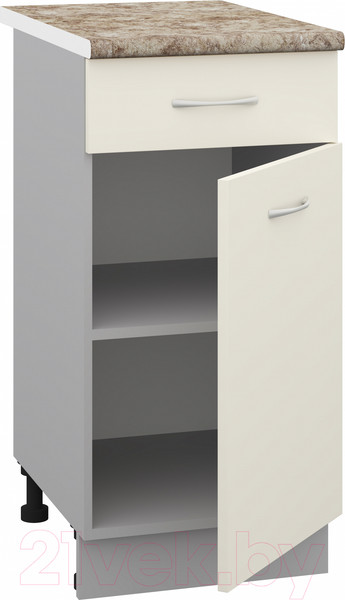 Изображение товара Шкаф-стол кухонный Кортекс-мебель Корнелия Лира НШ40р1ш  (крем/мадрид)
