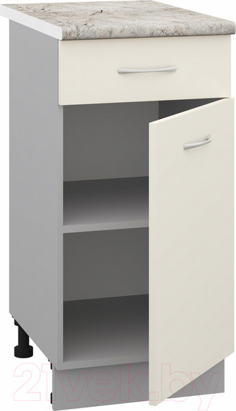 Изображение товара Шкаф-стол кухонный Кортекс-мебель Корнелия Лира НШ40р1ш (крем/марсель)