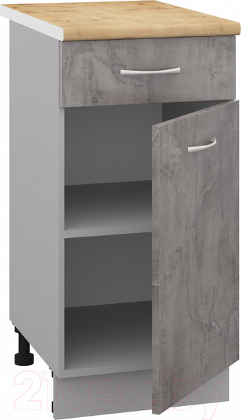 Изображение товара Шкаф-стол кухонный Кортекс-мебель Корнелия Лира НШ40р1ш (оникс/дуб бунратти)