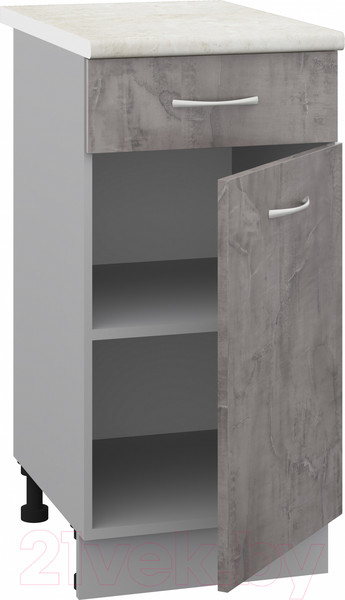 Изображение товара Шкаф-стол кухонный Кортекс-мебель Корнелия Лира НШ40р1ш (оникс/королевский опал)