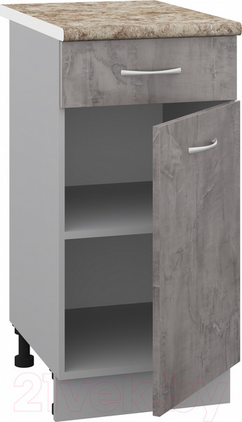 Изображение товара Шкаф-стол кухонный Кортекс-мебель Корнелия Лира НШ40р1ш (оникс/мадрид)