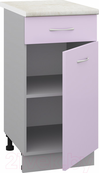Изображение товара Шкаф-стол кухонный Кортекс-мебель Корнелия Лира НШ40р1ш (сирень/королевский опал)