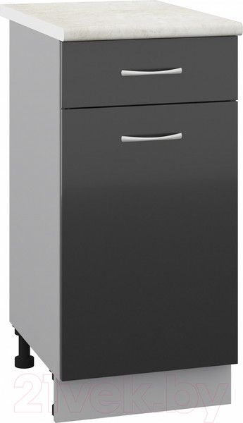 Изображение товара Шкаф-стол кухонный Кортекс-мебель Корнелия Лира НШ40р1ш (черный/королевский опал)