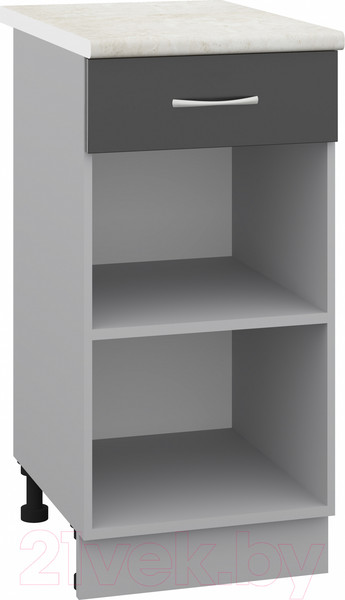 Изображение товара Шкаф-стол кухонный Кортекс-мебель Корнелия Лира НШ40р1ш (черный/королевский опал)