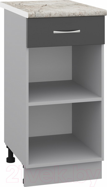 Изображение товара Шкаф-стол кухонный Кортекс-мебель Корнелия Лира НШ40р1ш (черный/марсель)