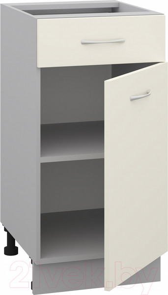 Изображение товара Шкаф-стол кухонный Кортекс-мебель Корнелия Лира НШ40р1ш без столешницы (крем)