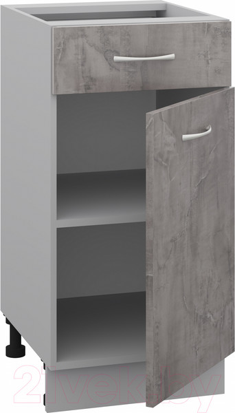 Изображение товара Шкаф-стол кухонный Кортекс-мебель Корнелия Лира НШ40р1ш без столешницы (оникс)