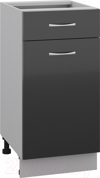 Изображение товара Шкаф-стол кухонный Кортекс-мебель Корнелия Лира НШ40р1ш без столешницы (черный)