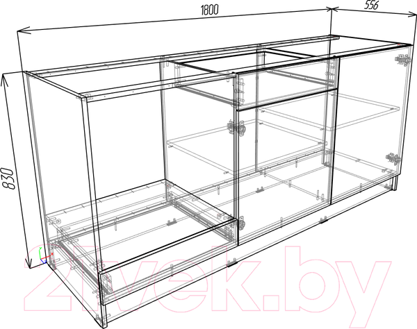 Изображение товара Шкаф-стол кухонный Eligard Urban ШСК 180 (белый)